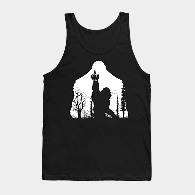 Funny Bigfoot Middle Finger for Squatch Believers T-shirt Tank Top by kimmygoderteart